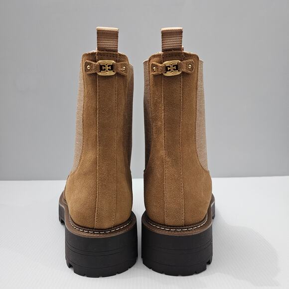NEW Sam Edelman Laguna Ankle Boot Womens 10.5 Tan Leather Chelsea Waterproof - Picture 6 of 14